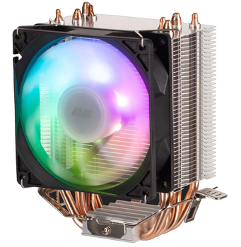 Кулер для процесора 2E Gaming Air Cool AC90D4 ARGB, алюміній, мідні теплові трубки, 1x90 мм ARGB, для Intel 1700/1366/1200/115x, AMD AM5/AM4, до 130 Вт (2E-AC90D4-ARGB)
