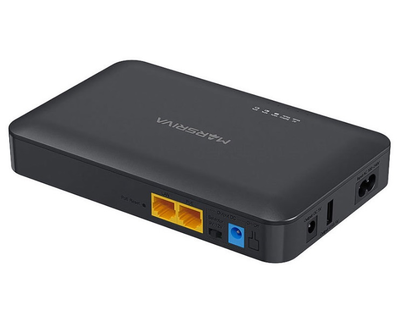 Джерело безперебійного живлення для роутера Marsriva KP2 EC, Black, 8000 mAh (29.6Wh), 1xDC (9V/2.0A или 12V/1.5A), 1xDC (5V/2.1A), 1xUSB (5V/2.1A), PoE (24V/0.75A)