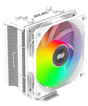 Кулер для процесора 2E Gaming Air Cool ACN120B ARGB, White, алюміній, мідні теплові трубки, 1x120 мм ARGB, для Intel 1700/1366/1200/115x, AMD AM5/AM4, до 180 Вт (2E-ACN120W-ARGB)