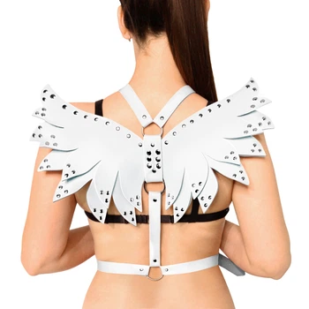 Женская портупея из искусственной кожи белая Art of Sex Wings размеры XS-M