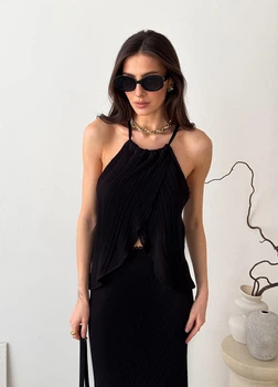 Женская вязаная майка ART KNIT Loren черная, S 039566