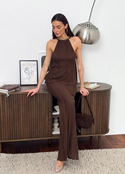 Жіноча спідниця максі Loren з резинкою на поясі ARTKNIT XL Коричневий (ak39591)