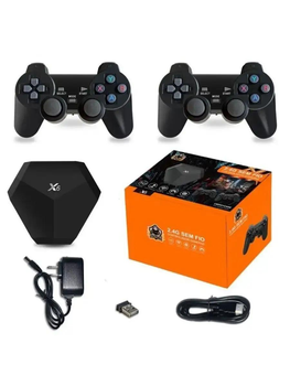 Портативная игровая консоль с 2 беспроводными джойстиками 15000 игр Game Box с возможностью подключения к ТВ Поддержка 9 эмуляторов (PS1, NES, GBA и.т.д.) 9,9*6,8*1,2см Черный