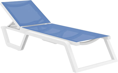 Шезлонг Siesta Rio, 187 х 69 х 33 см – бело-голубой