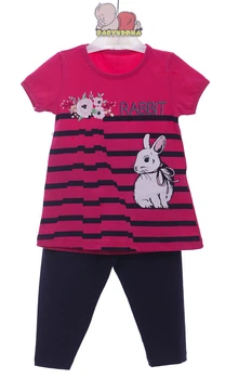Туника и лосины летние интерлок Rabbit розовый 92 см (42660)