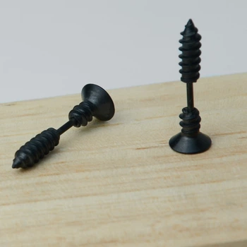 Серьги-гвоздики из нержавеющей стали "Stud Black" (Пара)