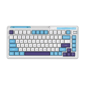 Механическая беспроводная клавиатура Kzzi K75 с переключателями hotswap, Type-C, Bluetooth, 2,4 ГГц, RGB подсветка, 75 клавиш (раскладка ENG, QWERTY) Цвет - Голубое море