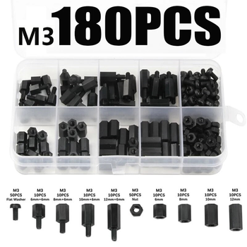 Стійки Для Материнської Плати М3 Набір 180 шт Нейлон Чорний Spec (SP-0670183)