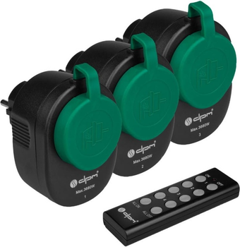 Набір розумних розеток DPM DT44 IP44 3 шт. Black (5906881220696)