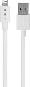 Kabel Deltaco USB Type-A - Lightning  1 m White (IPLH-401)
