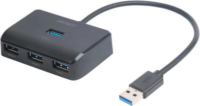 Hub USB Deltaco USB 3.0 - 4 x USB 3.0 Black (7333048060662)