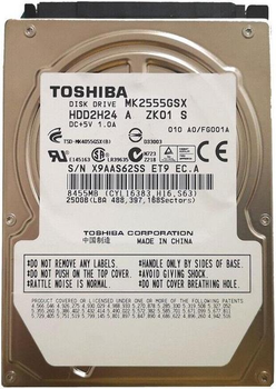 HDD для ноутбука 2.5" SATA 250GB Toshiba 5400rpm 8MB (MK2555GSX+)