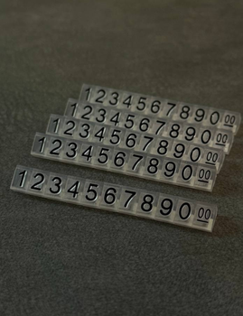 Ценники 55 цифр 6х9мм MELV ценники на витрину для магазина Черные прозрачные цены на товар