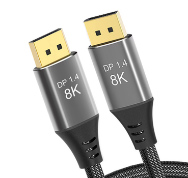 Кабель цифровой DisplayPort DP2DP1.4-MM-05 DP167 версия 1.4 штекер / штекер ∅6 мм (5 м) 32.4 Гбит/с 144 Мгц цвет графит в оплетке I-Taki