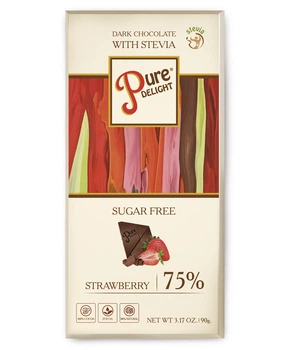 Шоколад черный Pure Delight с клубникой 90г
