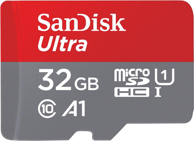 Карта пам'яті SanDisk microSD 32GB C10 UHS-I R100MB/s Ultra + SD (SDSQUNR-032G-GN3MA)