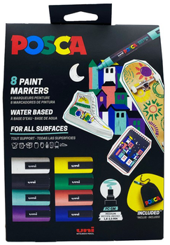 Набір ручок Uni Posca Pouch PC-5M 8 шт (3701614900683)