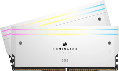 Оперативна пам'ять Corsair DDR5-6000 49152MB PC5-48000 (Kit of 2x24576) Dominator Titanium RGB White (CMP96GX5M2B6400C32W)