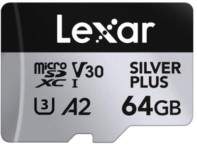 Карта памяти Lexar Professional Silver Plus microSDXC 64GB UHS-I U3 V30 A2 (LMSSIPL064G-BNANG)