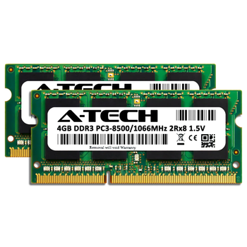 Оперативная память A-Tech 8GB (Kit of 2х4GB) DDR3-1066 (PC3-8500) SODIMM 2Rx8 (AT8G2D3S1066ND8N15V)