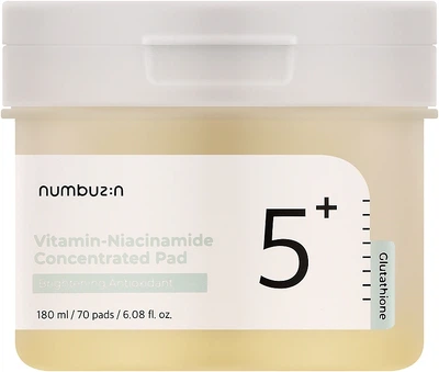 Тонер-пади для обличчя з вітамінами - Numbuzin No.5 Vitamin-Niacinamide Concentrated Pad 180ml (1364071-27057152)