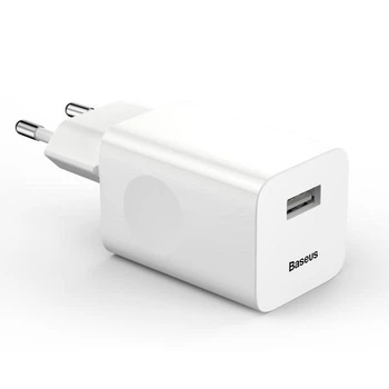 Сетевое зарядное устройство Baseus 24W 1USB с функцией быстрой зарядки QC3.0 (CCALL-BX02) White