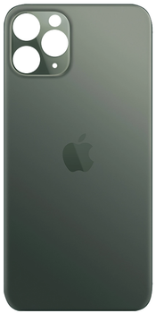 Задняя крышка iPhone 11 Pro зеленая Matte Midnight Green с большими отверстиями под окошки каме High Copy