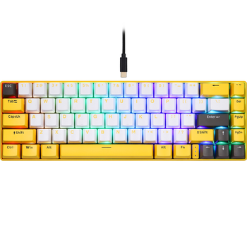 Клавиатура Motospeed BK67 Longhua Blue Switch Bluetooth USB RGB Yellow (mtbk67ymb)