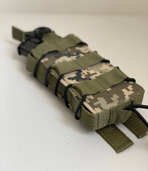 Одинарный штурмовой Подсумок для магазинов АК с пластиковыми вставками Clefers Tac М2 П, Oxford 600D пиксель (5024606)