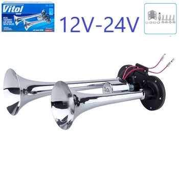 Сигнал пневматический VITOL CA2238 две дудки металл 12V 24V