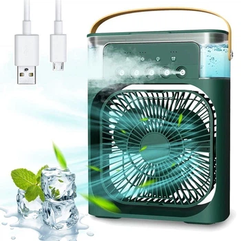 Настольный мини-кондиционер с увлажнителем воздуха Air Cooler Fun, портативный вентилятор Зеленый CFN-90-Green
