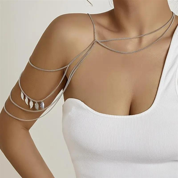 Портупея на плече та руку з ланцюжками Etosell BB-01152 One Size Срібна