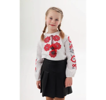 Вишиванка для дівчинки Барвінок Vovna Біла 128 см (5000818)