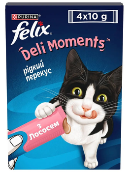 Влажное лакомство Felix DeliMoments для взрослых кошек, снеки с лососем, 4 шт х 10 г