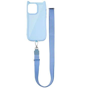 Чехол с шнурком GETMAN Cat with straps для iPhone 15 Pro (6.1") Blue