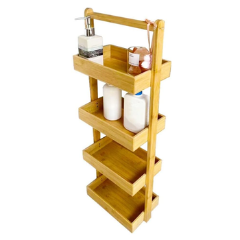 Многоуровневая полка из бамбука для ванной комнаты 28×18×84см (JDT-0846355)