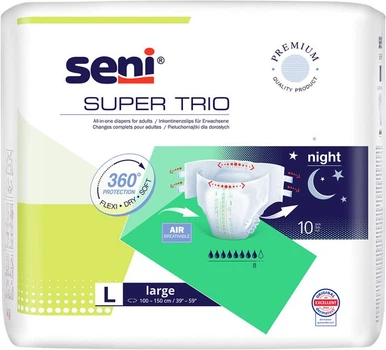 Подгузники для взрослых Super Seni Trio Large 100-150 см 10 шт