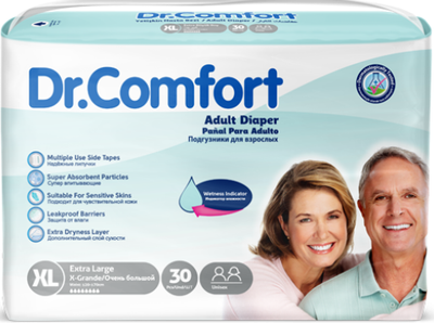 Підгузники для дорослих Dr Comfort Extra Large 120-170 см 30 шт 8 крапель