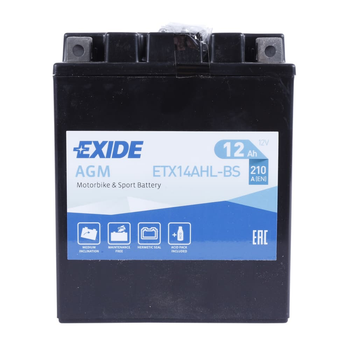 Аккумуляторы для мотоциклов EXIDE Moto AGM 6CT 12Ah R+ ETX14AHL-BS