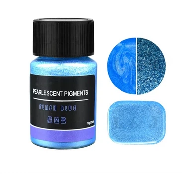 Декоративный сухой пигмент блестящий голубой 10 гр для эпоксидной смолы (2487)