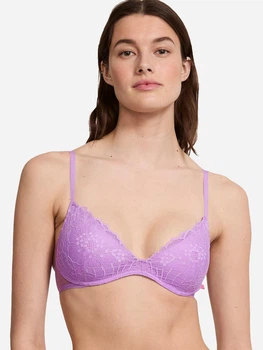 Бюстгальтер с косточками кружевной Victoria's Secret 26803987 75B Фиолетовый (1992439910121)