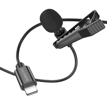 Микрофон петличний с Lightning 2м Borofone BFK-11 Черный