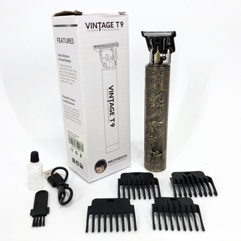 Машинка для стрижки волос Vintage T9-1 BRONZE 4 насадки