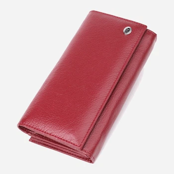 Гаманець жіночий для карток з натуральної шкіри ST Leather Accessories leather-23113 Бордовий
