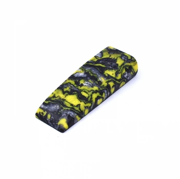 Акрил для рукояти ножа Брусок Inlace Acrylester Yellow Damascus (Желтый металл) 130х40х25мм