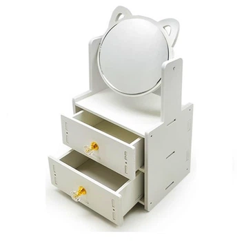 Скринька-комод для прикрас та косметики з дзеркалом 27х 17х13 см Stenson TL00381 біла (в розібраному вигляді)