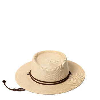 Капелюх порк-пай з шнурком LuckyLOOK Емері One Size Бежево-коричневий 734-081