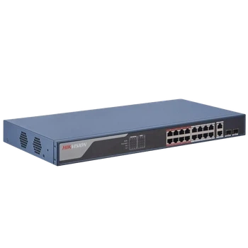 Коммутатор PoE Hikvision DS-3E1318P-EI(B) управляемый 16 портов