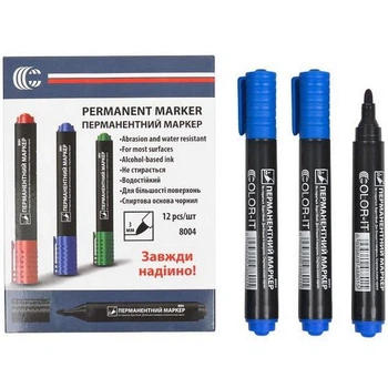 Маркер перманентный синий COLOR-IT 8004 "C"