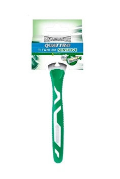 Одноразовый станок для бритья мужской Wilkinson Sword Quattro Titanium Sensitive kartela 1шт